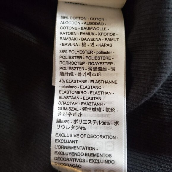 Levi's Womens Off Black Short Sleeve Rib 90s Style Baby T-Shirt Size XL Slim Fit - Picture 13 of 15